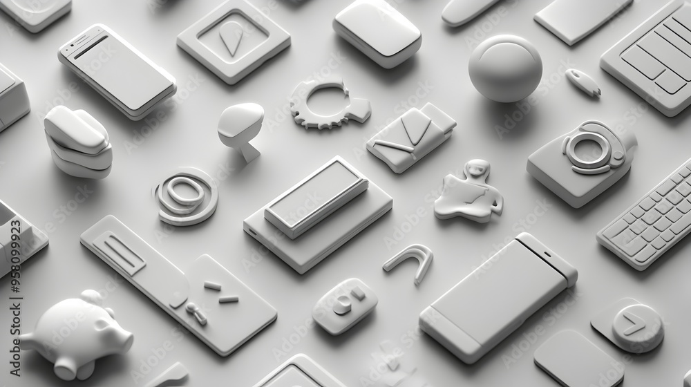 Sleek Monochrome Flat Design Icons for Elegant Presentation and Corporate Identity Sleek Monochrome Flat Design Icons for Elegant Presentation and Corporate Identity