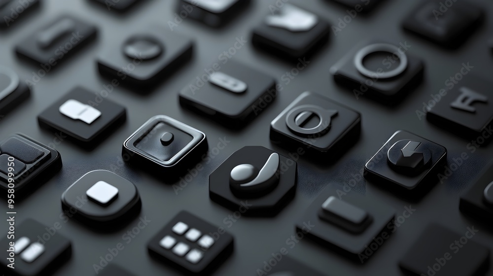 Sleek Monochrome Icons for Business Presentations and Corporate Branding Sleek Monochrome Icons for Business Presentations and Corporate Branding