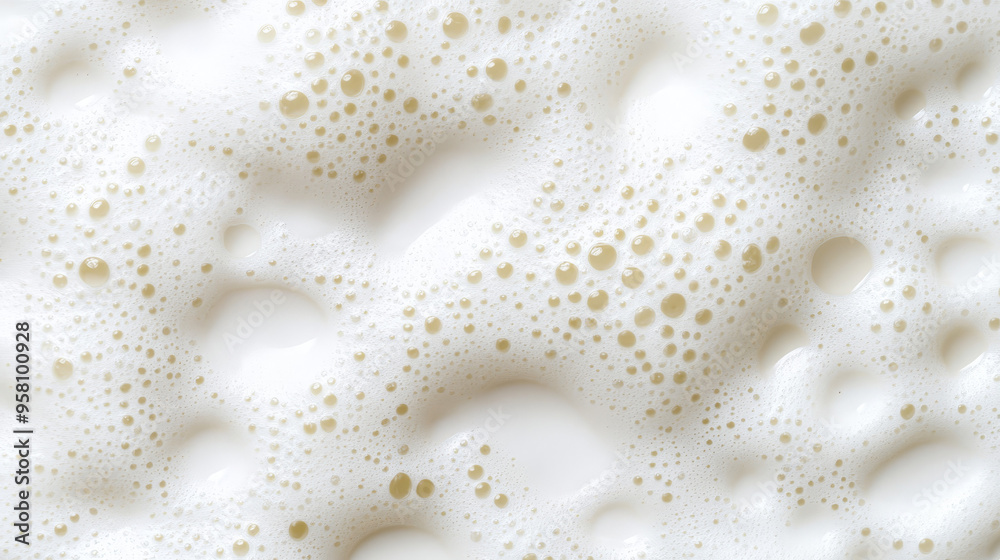 Closeup of Creamy White Foam with Bubbles Texture Closeup of Creamy White Foam with Bubbles Texture