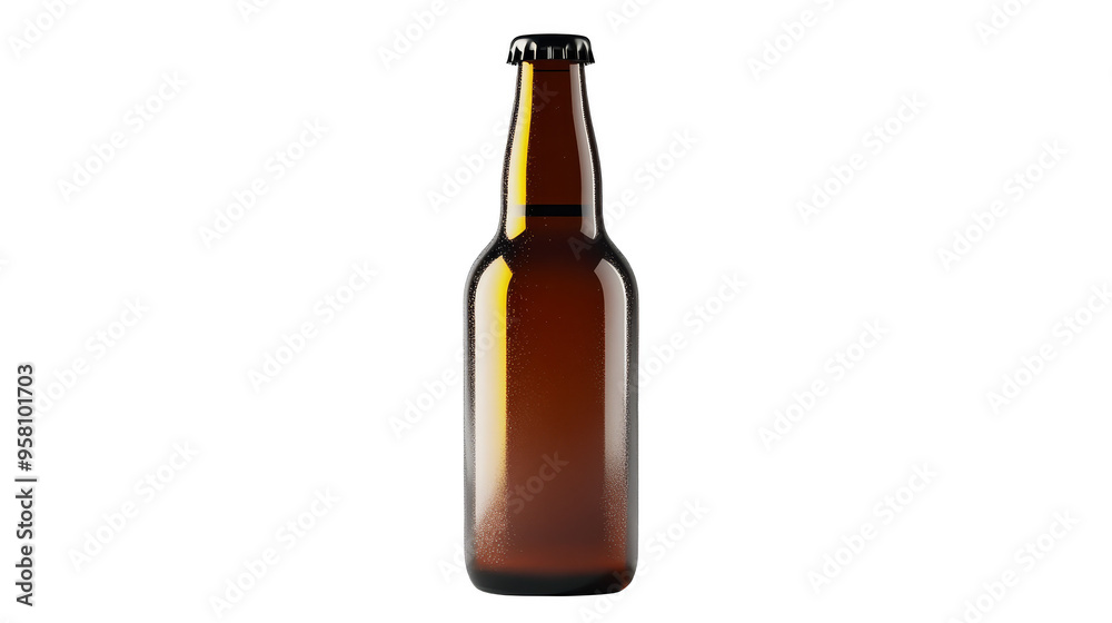 Glass Beer Bottle Mockup with Colorful Pixelated Background Glass Beer Bottle Mockup with Colorful Pixelated Background