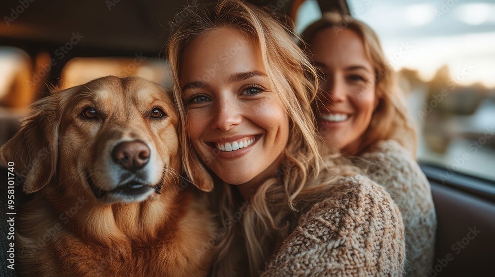 Preteen girl with golden retriever dog in beautiful spring autumn day Preteen girl with golden retriever dog in beautiful spring autumn day