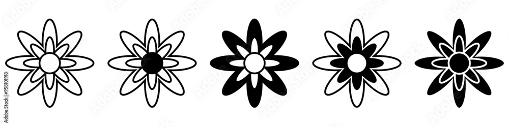 Flowers icon vector set. garden illustration sign collection. Flora symbol or logo. Flowers icon vector set. garden illustration sign collection. Flora symbol or logo.