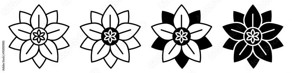 Flowers icon vector set. garden illustration sign collection. Flora symbol or logo. Flowers icon vector set. garden illustration sign collection. Flora symbol or logo.