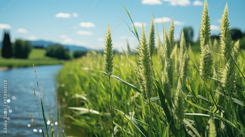 Obraz premium Green field under the sun 