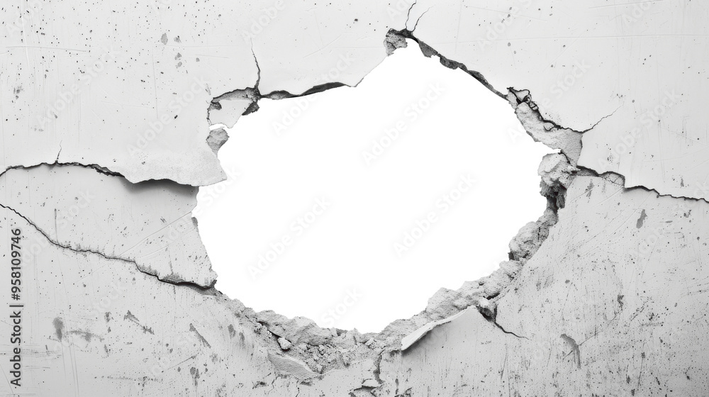 Fototapeta premium Broken concrete wall