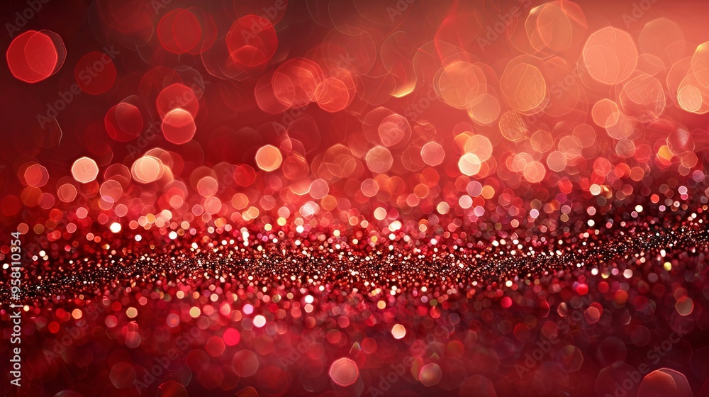 Red and Gold Glitter Bokeh Background Red and Gold Glitter Bokeh Background