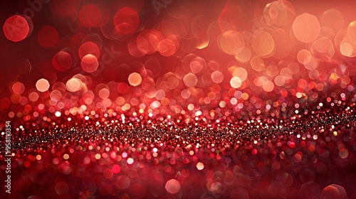 Red and Gold Glitter Bokeh Background