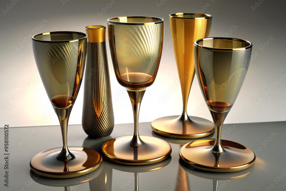 Shimmering Glasses of Champagne in a Festive Celebration Setting for New Year’s Eve or Special Events Shimmering Glasses of Champagne in a Festive Celebration Setting for New Year’s Eve or Special Events