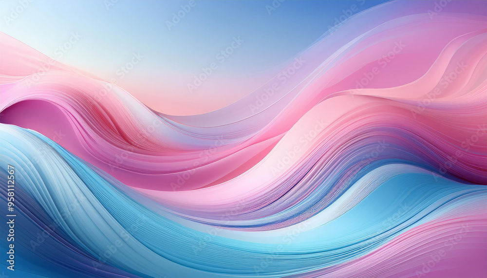 Fototapeta premium Soft Gradient Background- abstract background with waves