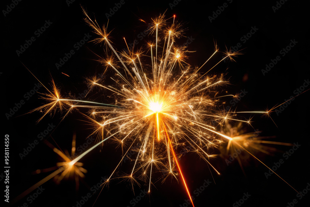 Sparkler Firework in the Dark Illuminating the Night Sky with Bright Glowing Sparks for Festive Celebrations Sparkler Firework in the Dark Illuminating the Night Sky with Bright Glowing Sparks for Festive Celebrations