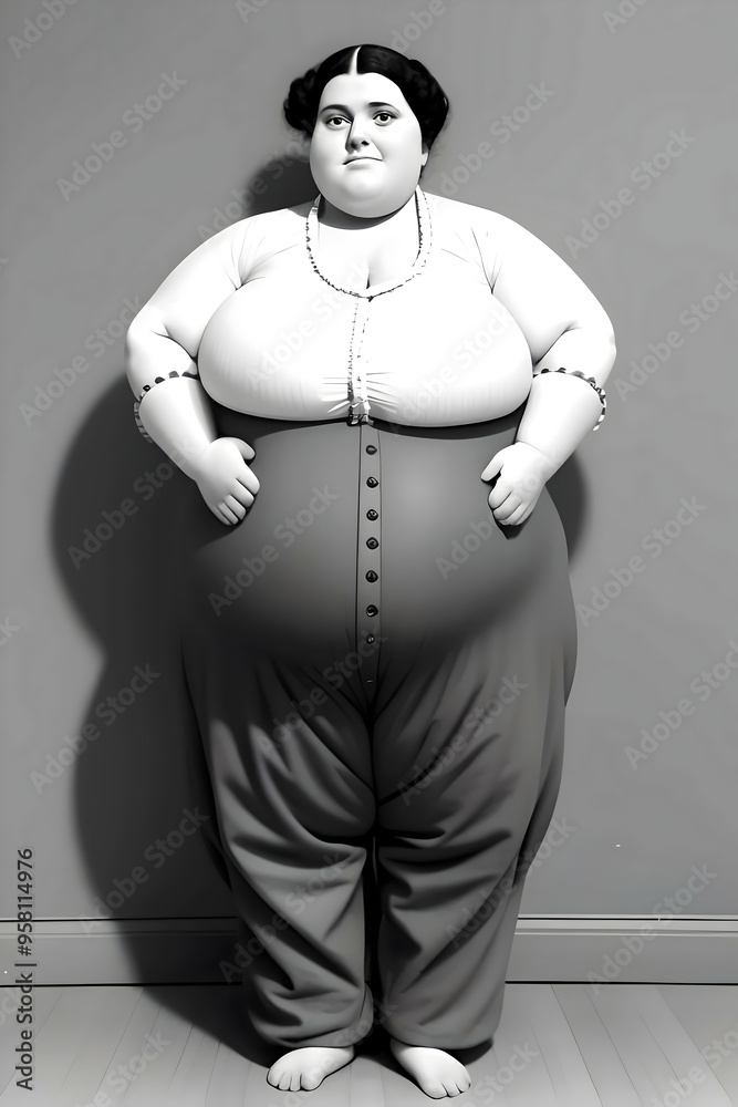 Vintage Portrait Of A Pretty World s Fattest Woman At A Circus Chubby 