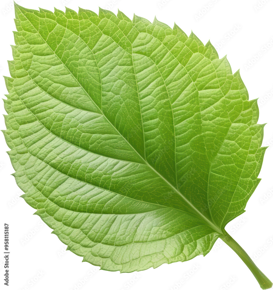 Obraz premium Single green leaf close-up