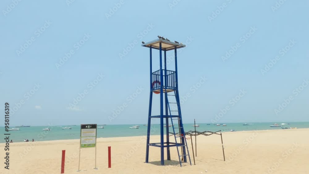Lifeguard tower on beach, Pattaya, Thailand. Lifeguard tower on beach, Pattaya, Thailand.