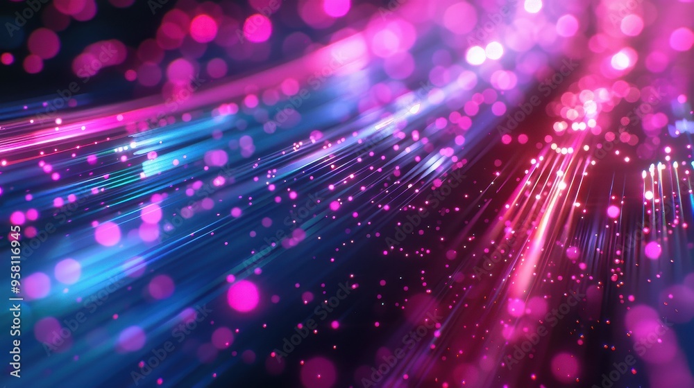 Fototapeta premium blue and pink neon lines background