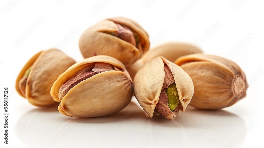 Delicious pistachios, isolated on white background Delicious pistachios, isolated on white background