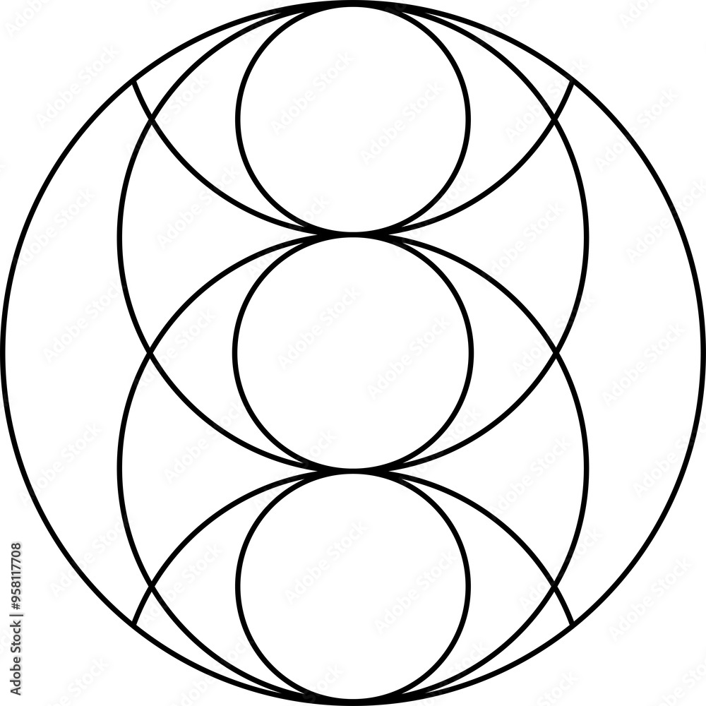 Piscis eye trinity symbol isolated on white background. Sacred geometry symbol concept