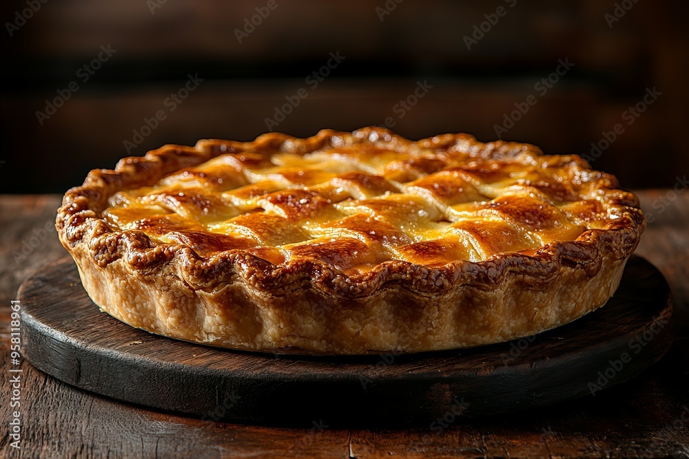 Delicious freshly baked apple pie on a table new beautiful stock image illustration AI Delicious freshly baked apple pie on a table new beautiful stock image illustration AI