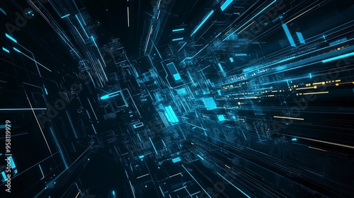 Wallpaper Mural Abstract technology background, modern design vector illustration generative ai Torontodigital.ca