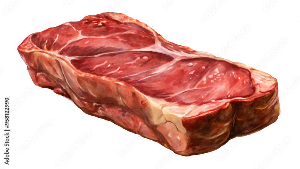 Fototapeta premium Raw beef steak, isolated on white background