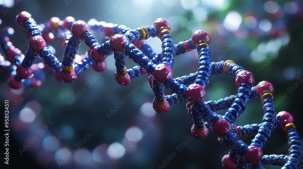 Intricate DNA Strands Illuminated by Vibrant Colors Intricate DNA Strands Illuminated by Vibrant Colors