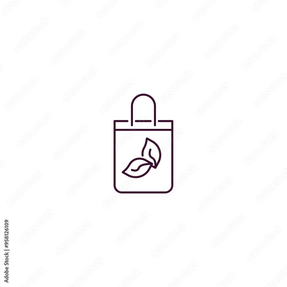 eco bag outline icon. Linear vector from ecology concept. Thin line eco bag icon isolated on white background eco bag outline icon. Linear vector from ecology concept. Thin line eco bag icon isolated on white background