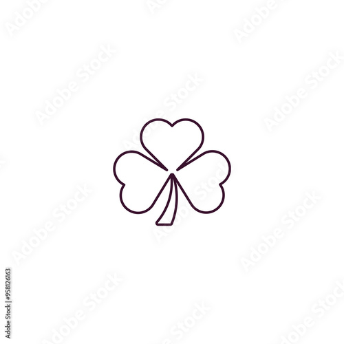 shamrock outline icon. Linear vector from ecology concept. Thin line shamrock icon isolated on white background