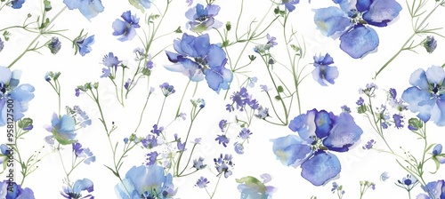 patrón de flores de acuarela