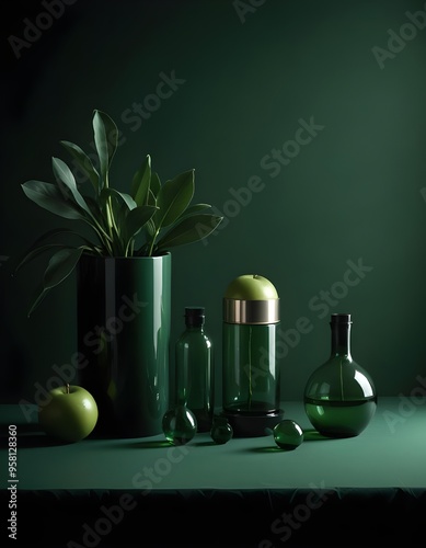 still life with bottle and glass