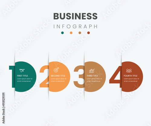 Infographic design presentation business infographic template with 4 options can be used for workflow diagram, info chart, web design. vector illustration. 