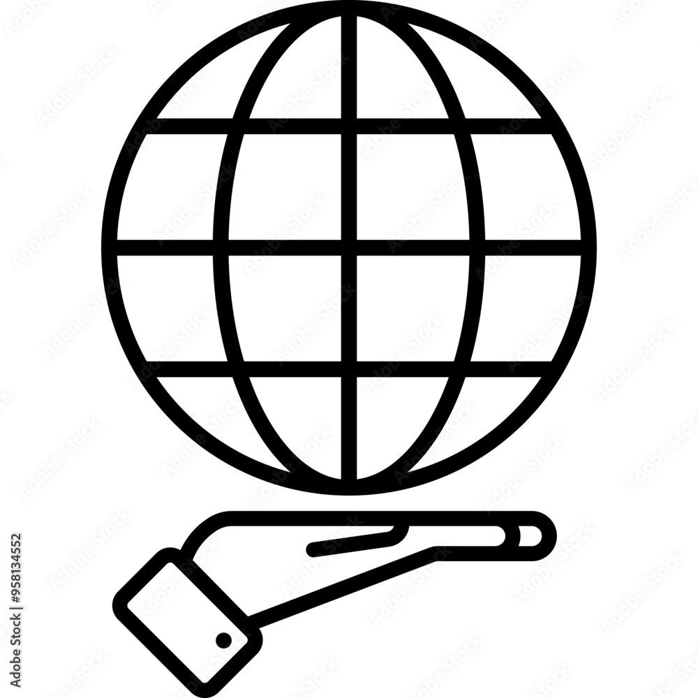 World Globe Line Icon. Earth Planet, World Map Icon. VEctor Illustration World Globe Line Icon. Earth Planet, World Map Icon. VEctor Illustration