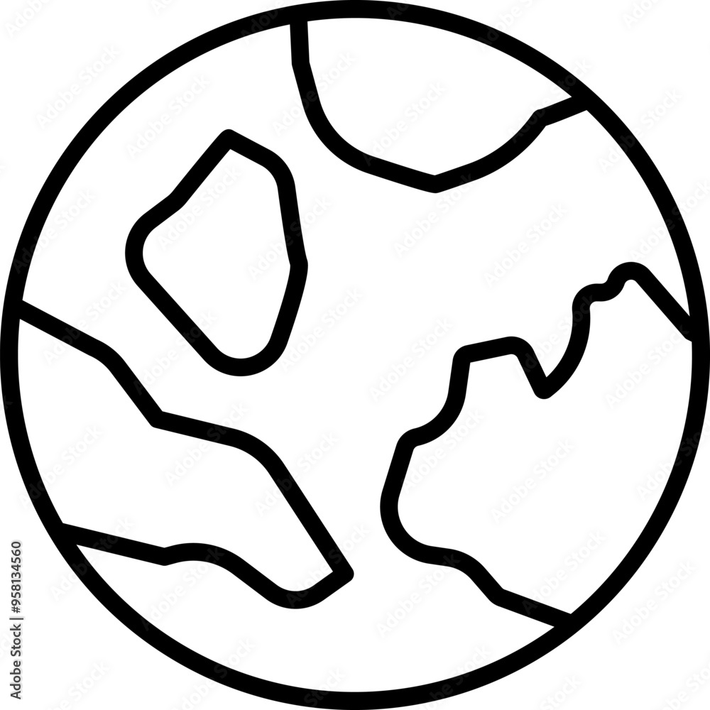 World Globe Line Icon. Earth Planet, World Map Icon. VEctor Illustration World Globe Line Icon. Earth Planet, World Map Icon. VEctor Illustration
