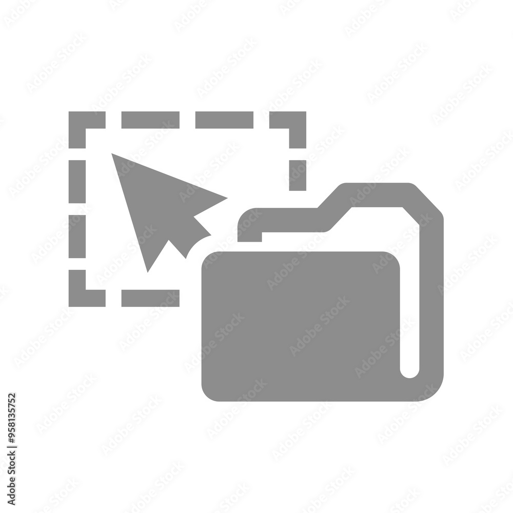 Drag and drop folder vector icon. Upload directory or file symbol.