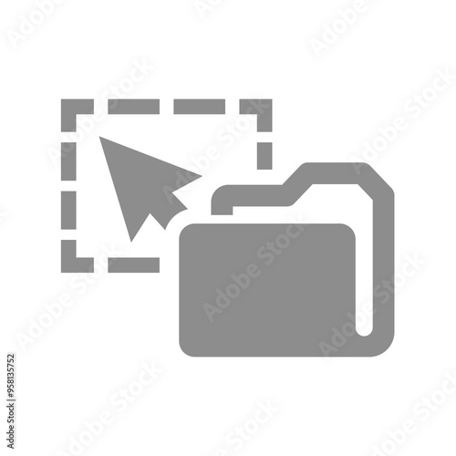 Drag and drop folder vector icon. Upload directory or file symbol.