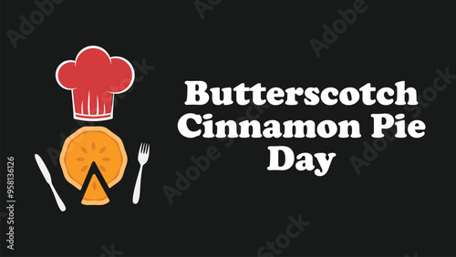 Butterscotch Cinnamon Pie Day vector banner design with geometric shapes and vibrant colors on a horizontal background