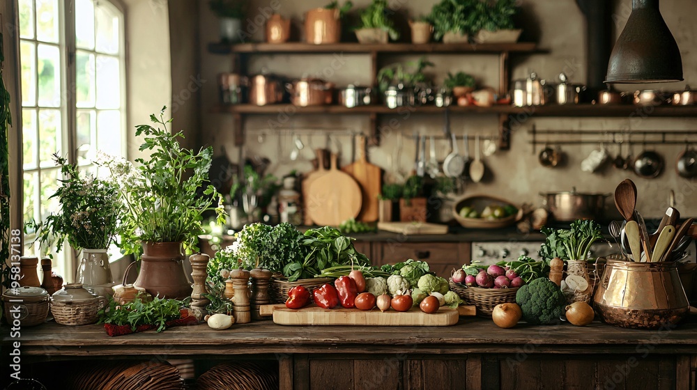 Vibrant Seasonal Farm Produce Displayed in a Rustic Kitchen for Farm to Table Cooking Insp Vibrant Seasonal Farm Produce Displayed in a Rustic Kitchen for Farm to Table Cooking Insp