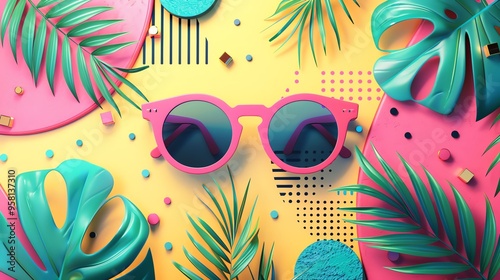 Background of 90s aesthetic inspiration. AI generated image.