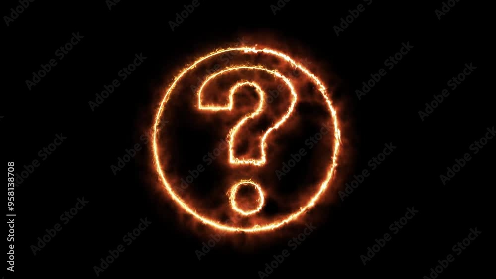 Glowing neon question mark on alpha channel background. Glowing neon question mark on alpha channel background.