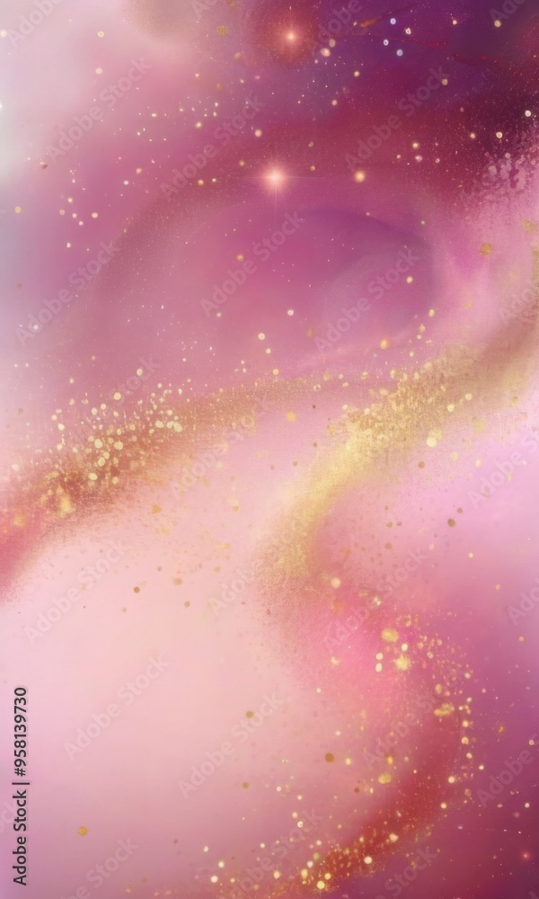 Pink and Gold Abstract Digital Art with Dynamic Energy and Spark Pink and Gold Abstract Digital Art with Dynamic Energy and Spark
