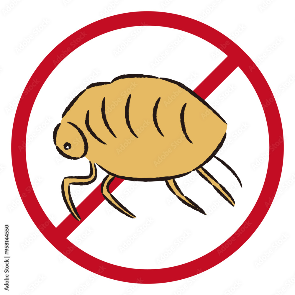 Obraz premium シンプルなノミのイラスト