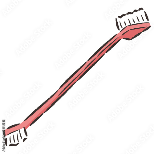 犬用の歯ブラシの手描きイラスト