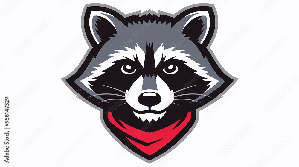 Fototapeta premium raccoon with a scarf