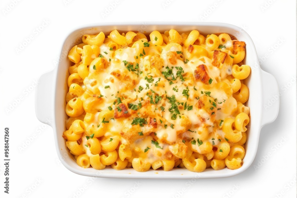 Macaroni and Cheese with Crispy Breadcrumbs and Parsley Garnish Macaroni and Cheese with Crispy Breadcrumbs and Parsley Garnish