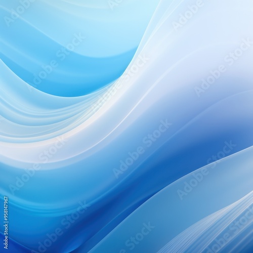 Pastel tone electric blue white gradient defocused abstract photo smooth lines pantone color background