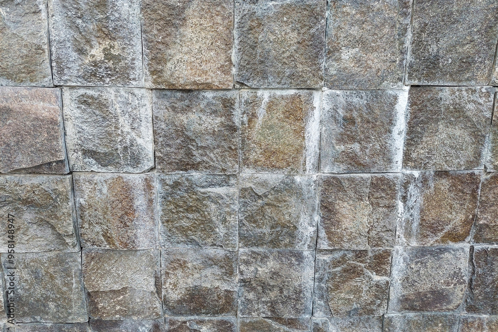 Obraz premium Gray Square Stone Motif Ceramic Texture, for background