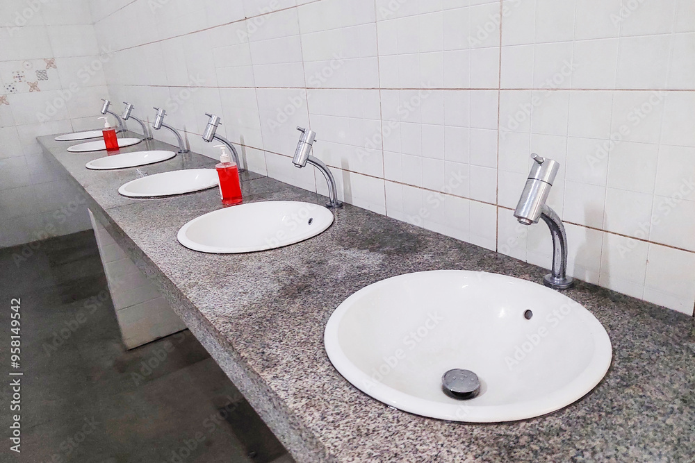 Fototapeta premium You can see the White Lined Washbasin