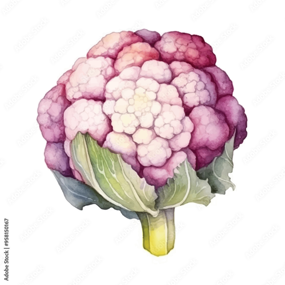 watercolor Cauliflower isolated white background watercolor Cauliflower isolated white background