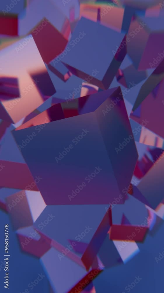 Abstract 3D Cubes with Soft Light and Shadows Abstract 3D Cubes with Soft Light and Shadows