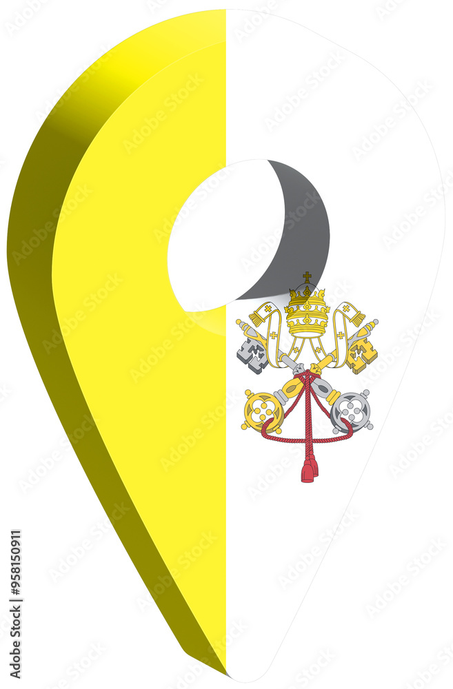 Fotografie Vatican City flag pin map 3d render geotag