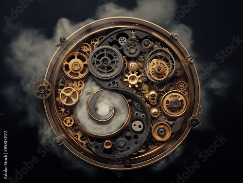 Steampunk Yin Yang: Gears of Harmony 