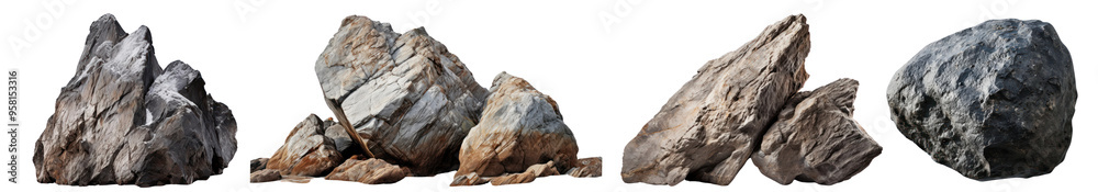 Rock png cut out element set Rock png cut out element set